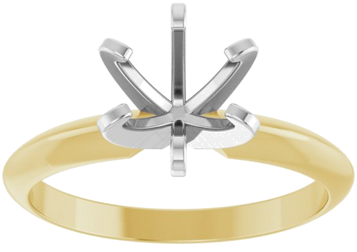 14K Yellow White 6.4 mm Round Engagement Ring Mounting (3)