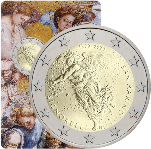 2023 Сан-Марино Синьорелли монета 2 евро BU в карточке (1)