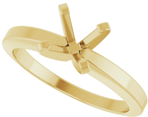 14K Yellow 6 mm Round Solitaire Engagement Ring Mounting (5)