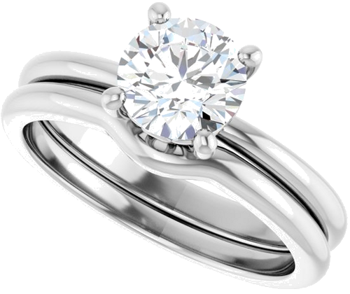 14K White 6.5 mm Round Solitaire Engagement Ring Mounting (10)