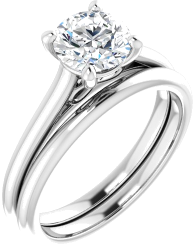 Platinum  6.5 mm Round Solitaire Engagement Ring Mounting (6)