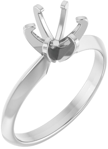 Sužadėtuvių Žiedas „Solitaire“ 585 Baltojo Aukso Round 6.4mm (1)