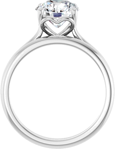 14K White  8 mm Round Solitaire Engagement Ring Mounting (7)