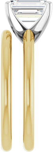 14K Yellow   White  8x6 mm Emerald Solitaire Engagement Ring Mounting (9)