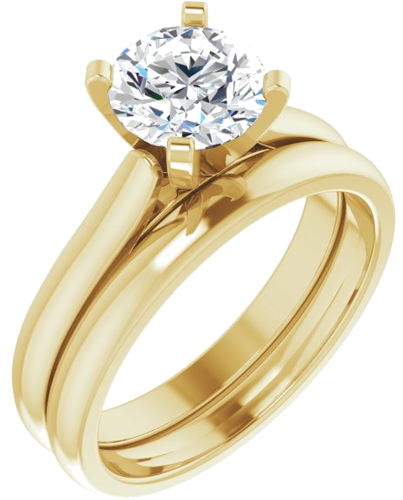 14K Yellow 7 mm Round Solitaire Engagement Ring Mounting (5)