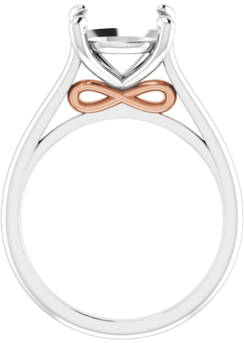 Sužadėtuvių Žiedas „Infinity-Inspired“ 585 Baltojo Ir Rožinis Aukso Round 10mm (2)