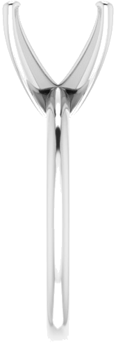 14K White  9 mm Asscher Solitaire Engagement Ring Mounting (4)