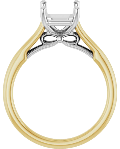 Sužadėtuvių Žiedas „Solitaire“ 585 Baltojo Ir Geltonojo Aukso Emerald 9mm x 7mm (2)