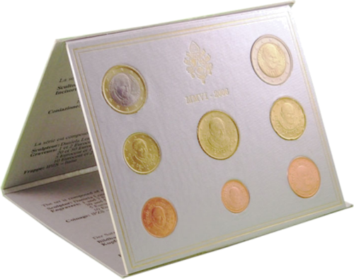 2006 Vatikanas Benediktas XVI BU Euro monetų rinkinys (3)