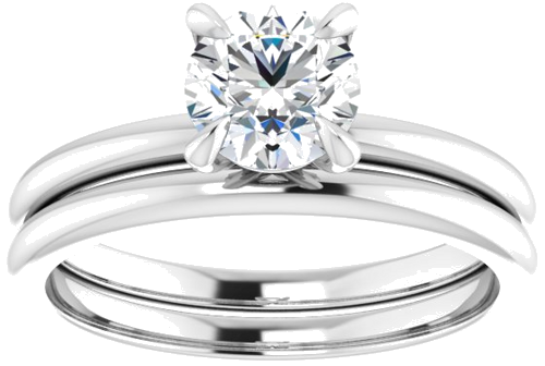 Platinum  6 mm Round Solitaire Engagement Ring Mounting (8)