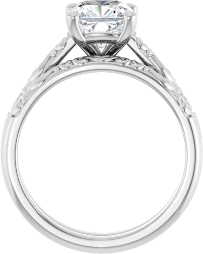 Sužadėtuvių Žiedas „Solitaire“ 585 Baltojo Aukso Cushion 7mm (7)