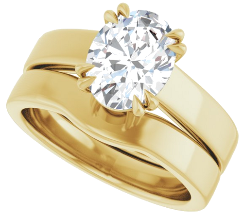 14K Yellow 9x7 mm Oval Engagement Ring Mounting (9)