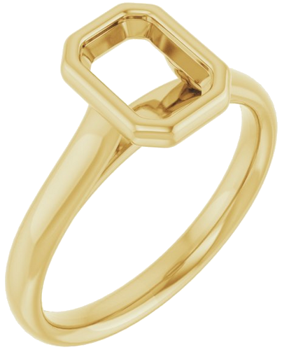 14K Yellow  7x5 mm Emerald Solitaire Engagement Ring Mounting (1)