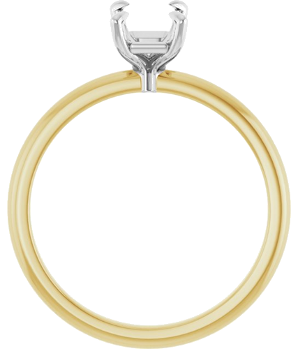 14K Yellow White 7 x 5 mm Emerald Engagement Ring Mounting (2)