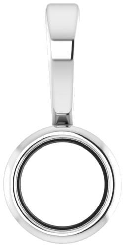 Sterling Silver 2.5 mm Round Bezel-Set Solitaire Pendant Mounting (1)