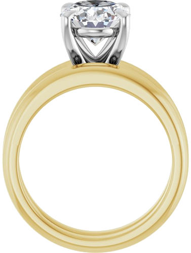 14K Yellow White 10x8 mm Oval Solitaire Engagement Ring Mounting (7)