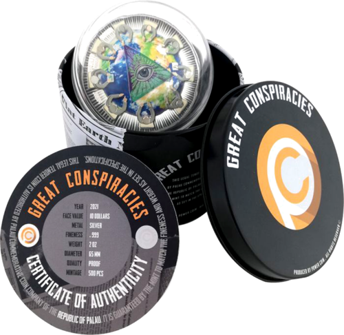 2 oz Мировой порядок/Великий заговор 2021 Палау серебряная монета (3)