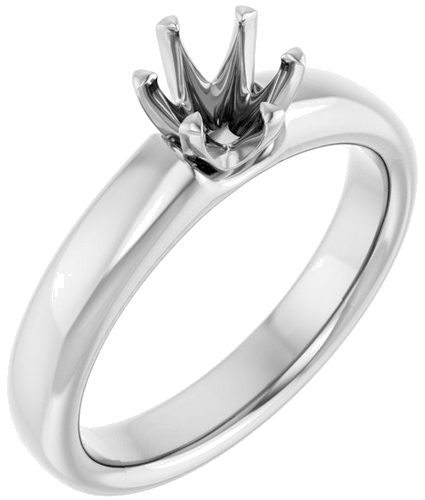 14K White 5.5 mm Round Engagement Ring Mounting (1)