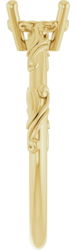 Sužadėtuvių Žiedas „Solitaire Scroll“ 585 Geltonojo Aukso Oval 7mm x 5mm (4)