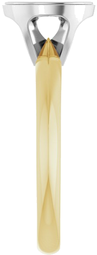 14K Yellow White 8 x 6 mm Oval Solitaire Engagement Ring Mounting (4)