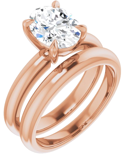 14K Rose 9x7 mm Oval Solitaire Engagement Ring Mounting (6)