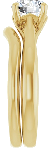 14K Yellow  6.5 mm Round Solitaire Engagement Ring Mounting (9)