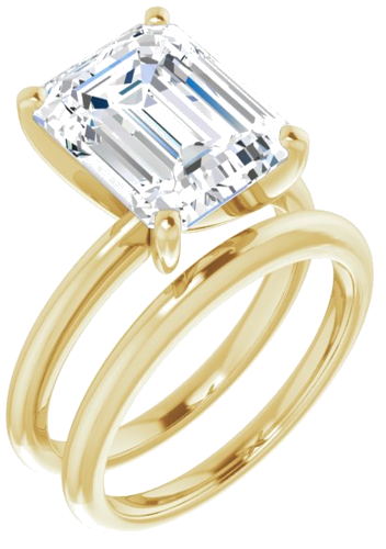 Sužadėtuvių Žiedas „Solitaire“ 585 Geltonojo Aukso Emerald 11mm x 9mm (6)