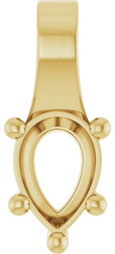 Pakabukas „Solitaire“ 585 Geltonojo Aukso Pear Shape 7mm x 5mm (1)