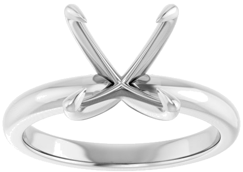 Platinum 7x7 mm Square Solitaire Engagement Ring Mounting (3)