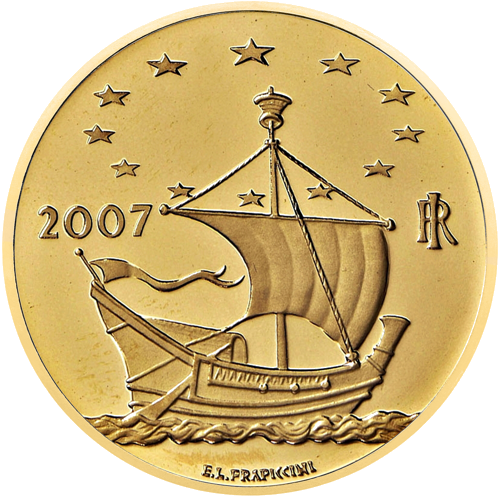 2007 Italija Edvard Munch 50 eurų auksinė moneta (2)