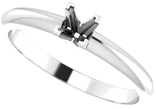 14K White 3.5 mm Square V-End 4-Prong Engagement Ring Mounting (5)
