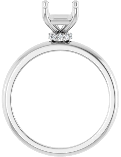 Sužadėtuvių Žiedas „Accented“ 585 Baltojo Aukso Emerald 8mm x 6mm (2)