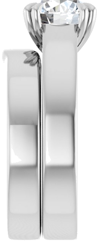 10K White 8 mm Round Engagement Ring Mounting (9)