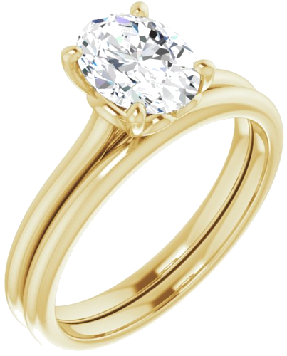 14K Yellow  8x6 mm Oval Solitaire Engagement Ring Mounting (6)