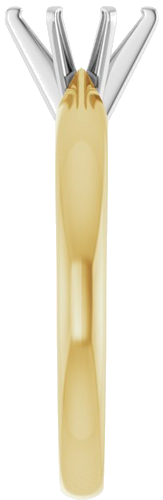 14K Yellow White 6.5 x 4.5 mm Oval Solitaire Engagement Ring Mounting (4)