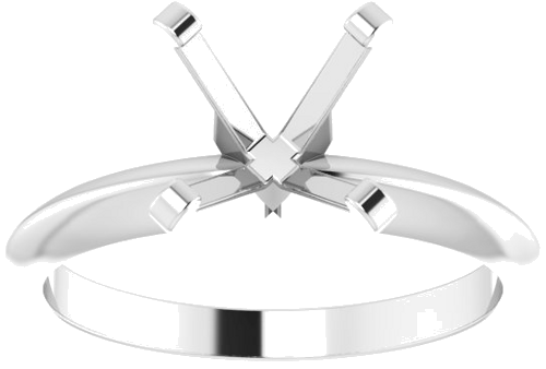 14K White 7.3-7.7 mm Round 4-Prong Solitaire Engagement Mounting (3)