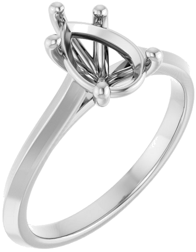 Sužadėtuvių Žiedas „Solitaire“ 585 Baltojo Aukso Pear Shape 9mm x 6mm (1)