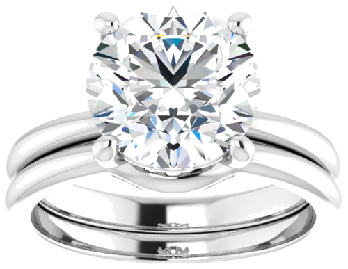 14K White 9.4 mm Round Solitaire Engagement Ring Mounting (8)