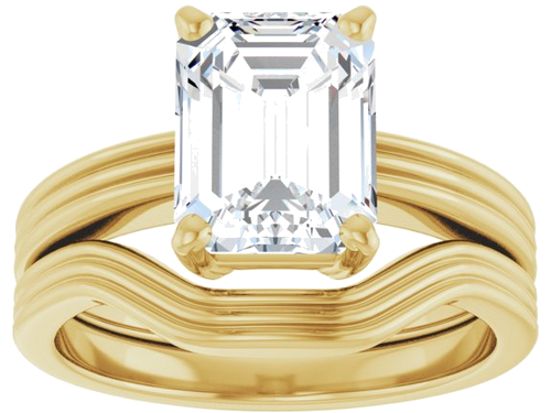 14K Yellow  9x7 mm Emerald Solitaire Engagement Ring Mounting (8)