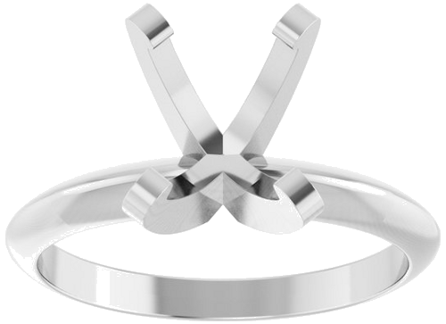 14K White 9x7 mm Oval Solitaire Engagement Ring Mounting (3)