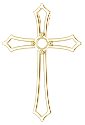 Pakabukas „Cross“ 585 Geltonojo Aukso Round 3.5mm (1)