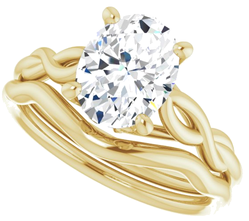 14K Yellow  9x7 mm Oval Solitaire Engagement Ring Mounting (10)