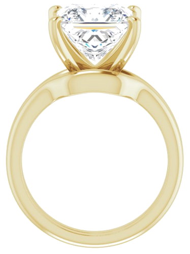 14K Yellow  9x9 mm Square Solitaire Engagement Ring Mounting (7)