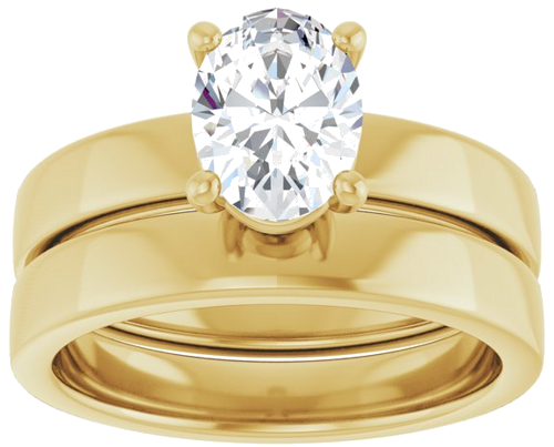 14K Yellow 8x6 mm Oval Solitaire Engagement Ring Mounting (8)