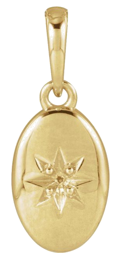 14K Yellow 1.5 mm Round Accented Star Pendant Mounting (1)