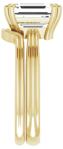 Sužadėtuvių Žiedas „Solitaire“ 585 Geltonojo Aukso Emerald 9mm x 7mm (9)