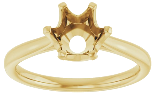 Sužadėtuvių Žiedas „Solitaire“ 585 Geltonojo Aukso Round 7.4mm (3)