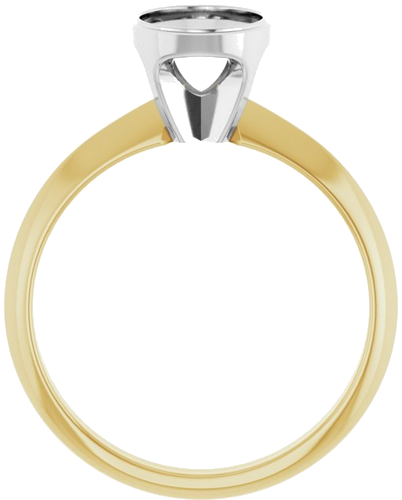 14K Yellow White 8 x 6 mm Oval Solitaire Engagement Ring Mounting (2)