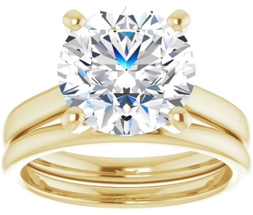Sužadėtuvių Žiedas „Solitaire“ 585 Geltonojo Aukso Round 10mm (8)