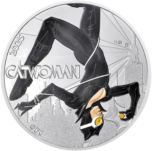 10 eiro CATWOMAN 2025 Francijas sudraba monēta BU kartē (2)